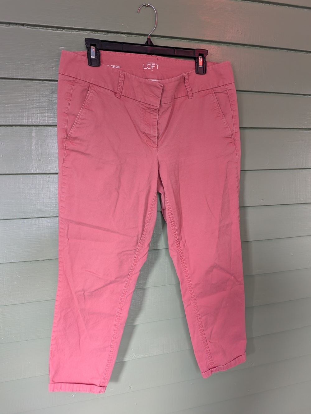 LOFT Women's Pink Crop Chino Pants